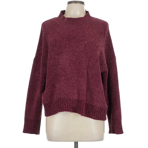 (Anthropologie) Sanctuary Burgundy Pullover Sweater Size Large - Picture 1 of 6